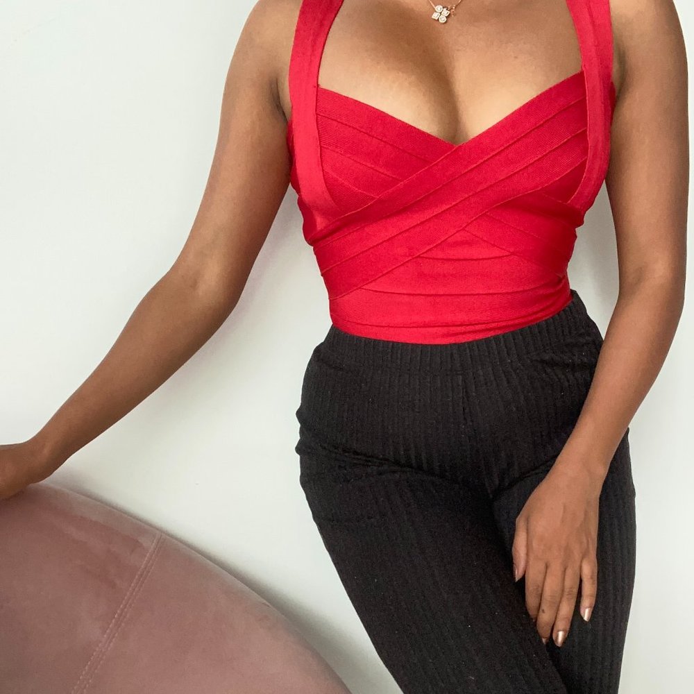 Herve Leger Red Bandage Top